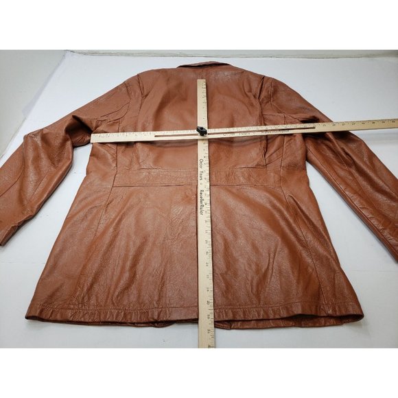 Breier of Amsterdam Mens Jacket Two Button Leather Pockets Brown Size 46 Vintage - Picture 13 of 15